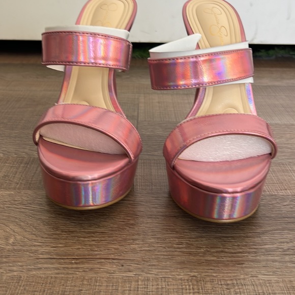 NWB Jessica Simpson Sempira Platform Heel Pink Iridescent - Picture 11 of 13